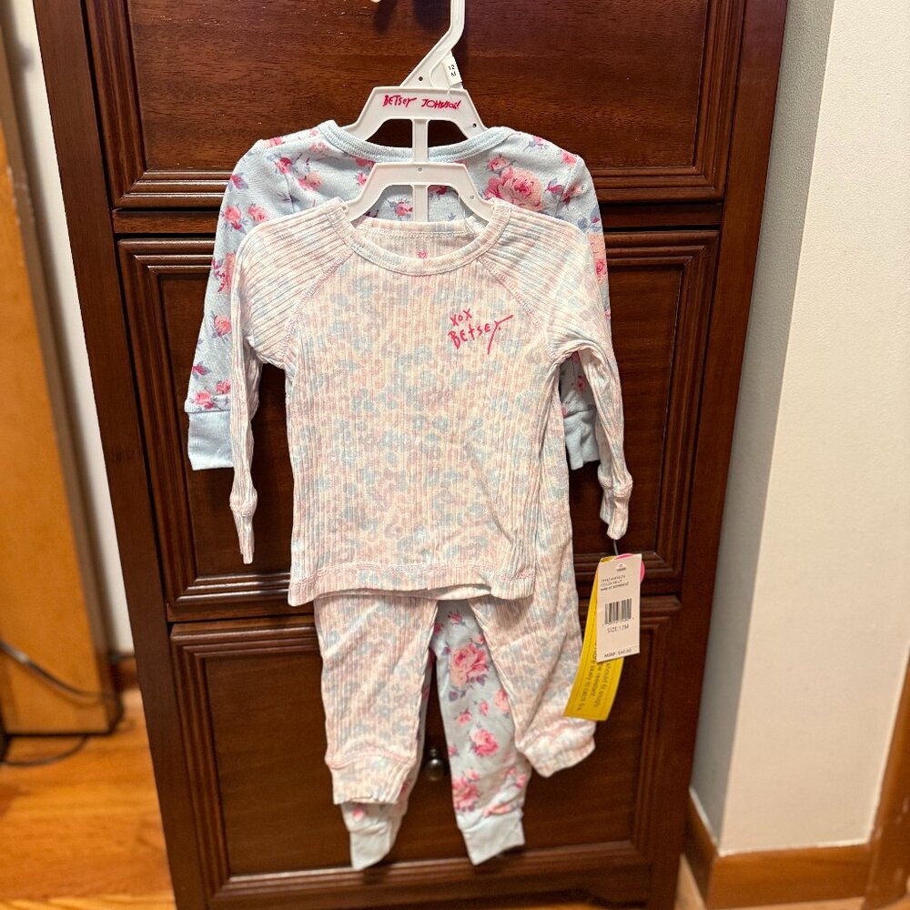 NWT 2-pack Baby Girl Betsey Johnson Pajamas - size 12M